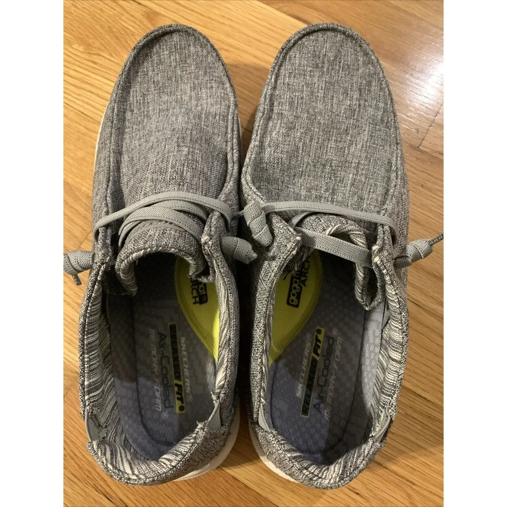 SKECHERS Men's Relaxed Fit Slip On‎ Size 12 Gray Memory Foam 59988 Shoes
